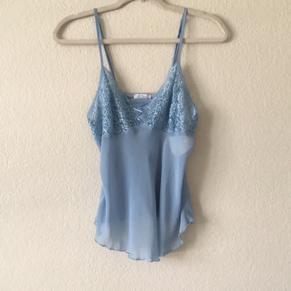 Je T'adore Babydoll Camisole Lace Cami Tank Top Chiffon - Picture 14 of 14